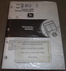 JOHN DEERE 644H MH LOADER TECHNICAL SERVICE SHOP OP TEST MANUAL TM1637 NEW SET - Picture 1 of 6