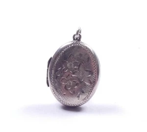 Pequeño medallón colgante vintage trío de flores ovalado plata de ley 925 3,5 g - Imagen 1 de 8