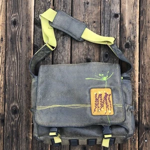 Haiku Shoulder Bag Green & Orange Eight Pockets Rubberized Texture Durable - Picture 1 of 12
