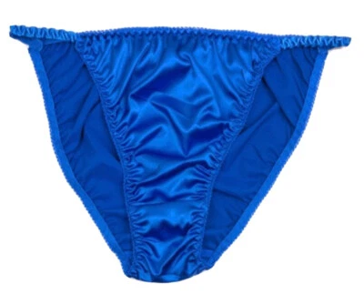 Satin String Bikini Panty Royal Blue S - Image 1 of 3