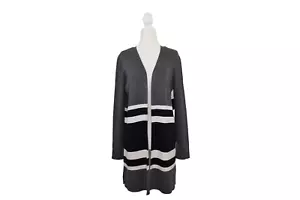 Rafaella Women's Duster Cardigan NWT Size XL Open Front Sweater Ribbed Knit Grey - Picture 1 of 11