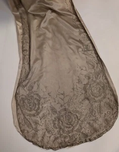 OPULENT FRENCH FLAPPER 1920’S GOLD LAME LACE LONG WEDDING TRAIN FOR DRESS W SILK - Picture 1 of 8