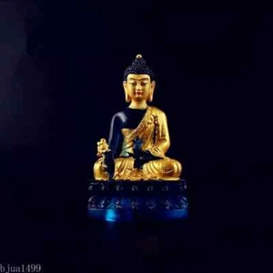 Schlamm Gold hohe Glasimitat Apotheker Buddha glasiert Licht Buddha Statue - Bild 1 von 8