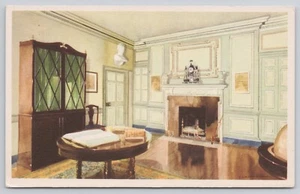 Library at Mount Vernon George Washington Home MVLA 1934 Postcard - Picture 1 of 2