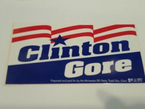Vintage 1992 Bill Clinton & Al Gore Presidential Campaign Bumper Sticker Minneso - Picture 1 of 4
