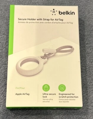 Belkin Secure AirTag Holder with Strap - White Case Cover - Image 1 of 2