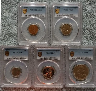 1955 proof set - PCGS PR66 to PR67 - Image 1 of 2