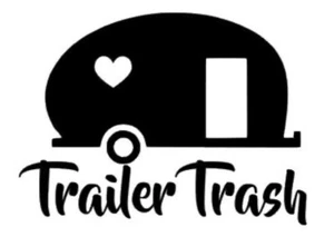 Trailer Trash White Vinyl Decal Sticker - Picture 1 of 1