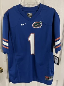 NIKE FLORIDA GATOR BLUE YOUTH FOOTBALL JERSEY L LARGE NWT #1 SEWN ON PATCH - Picture 1 of 7