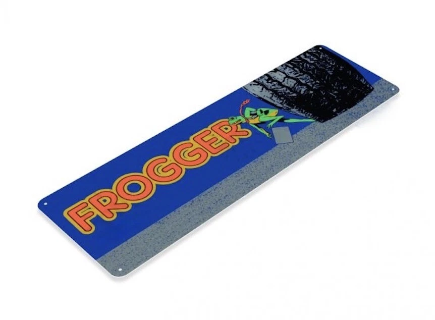 FROGGER TIN SIGN ARCADE VIDEO GAME CLASSIC COIN OP CABINET KONAMI SEGA 1981  - Image 1 of 1