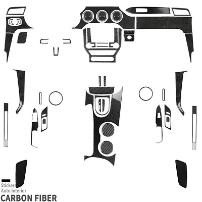 Kit completo de adornos de decoración interior de fibra de carbono de 60 piezas para Ford Mustang GT 15-22 Foto 1 de 4