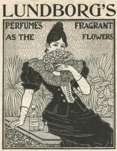 Lundborg's Parfüm 1895 Weihnachtsgeschenk Blumen Vintage Druck Anzeige - Bild 1 von 2