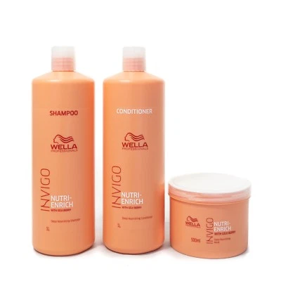 Wella Enrich Invigo Shampoo 1L & Conditioner 1L (1 litre) Duo 500ml Mask  - image 1 of 4
