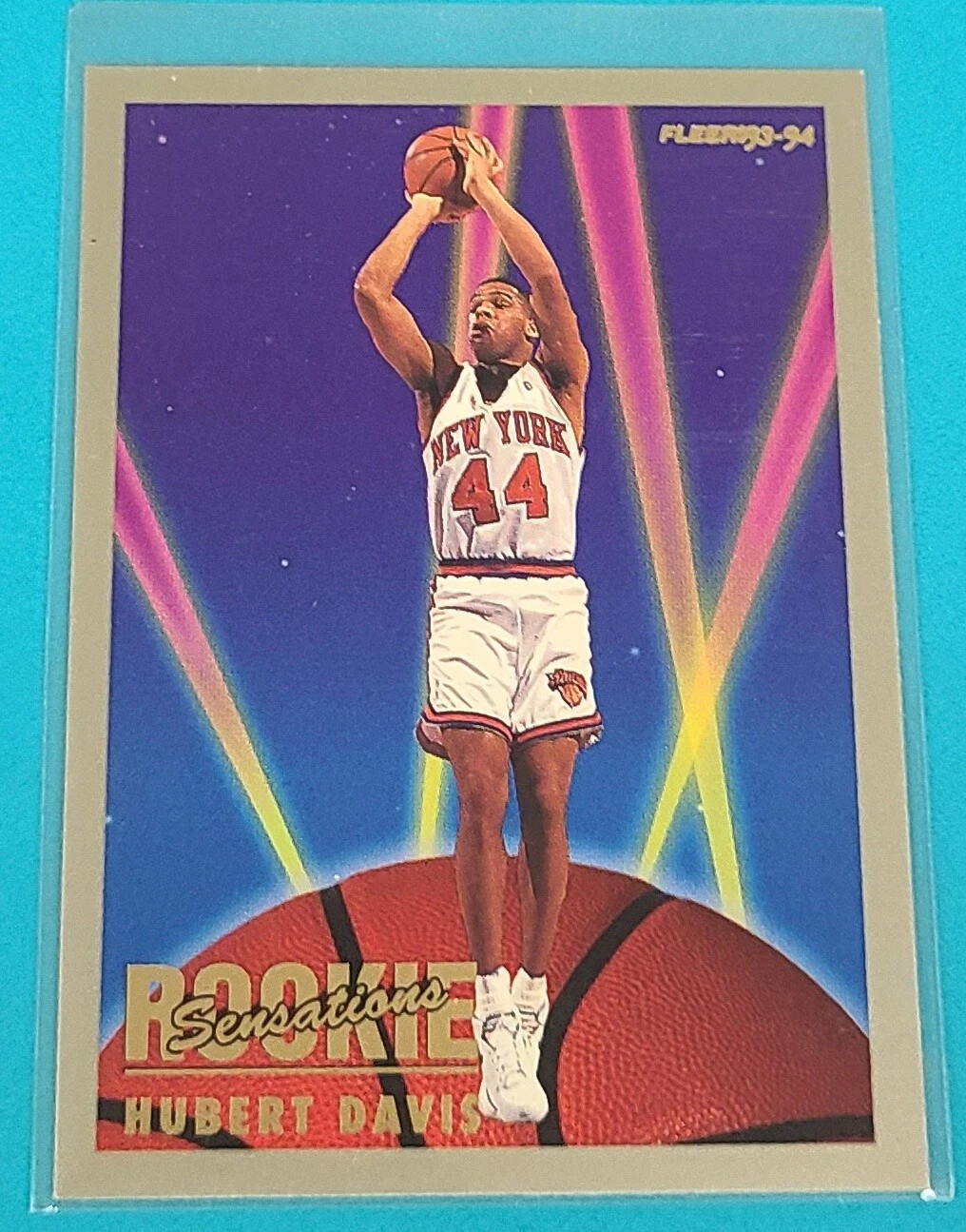 1993 Fleer Rookie Sensations Insert  #4 Hubert Davis Knicks Basketball Card I5