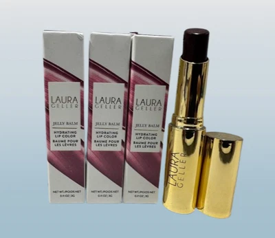 BÁLSAMO DE GELATINA HIDRATANTE LAURA GELLER COLOR DE LABIOS CEREZA MUY NEGRA 0,11 OZ EN CAJA 3 PIEZAS Foto 1 de 4