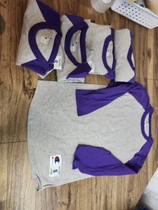 5 New Champion Womens Purple And Grey Size Small Raglan Baseball Softball... - Picture 1 of 6