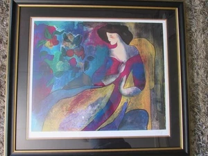 "Anabella" Seriolithograph Signed Linda Le Kinff Custom Framed 40.25x36 - Picture 1 of 9