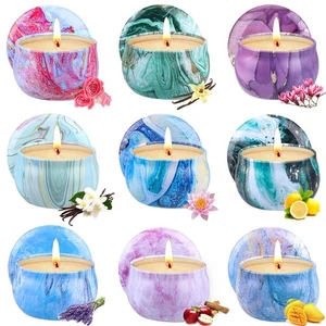 Candele Profumate Set Regalo, Confezione da 9 Candele per Casa Profumate Lunga Durata Natura... - Foto 1 di 8