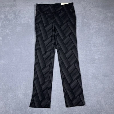 Soft Surroundings Pants Women PXS Black Straight Leg Ankle Patterned Rayon Blend - Image 1 of 4