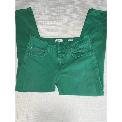 Jeans Vaqueros Cerrados Talla 28 Hechos en Italia Verde Premium Tela Italiana Candiani Foto 1 de 4