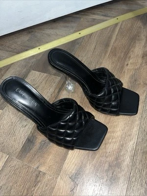 Cape Robbin Women's Rafa Black & Clear Heels Quilted Stiletto Size 7 - Image 1 of 4