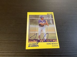 Anthony Barron Autographed Signed 1989 Star #26 Card MiLB Vero Beach Dodgers