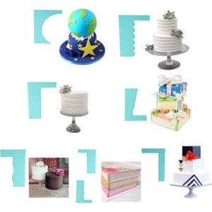 8 Pcs/set Cake Butter Scraper Set Icing Decorating Comb Spatula Edge Smoother - Picture 1 of 10