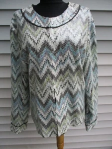 Neu mit Etikett Chicos IKAT'S MEOW JEWEL SEASCAPE Pailletten-Jacke 3 XL 149,00 $ - Bild 1 von 5