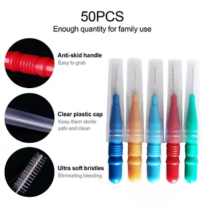50Pcs/Set Interdental Brush Gum Oral Hygiene Floss Tooth Brush Toothpick A2B9 - Picture 1 of 8