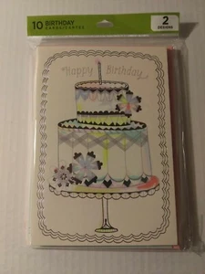 Hallmark  10 Birthday Cards / Envelopes  2 Designs  New - Picture 1 of 2