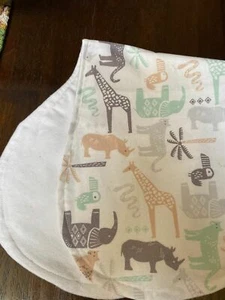 Handmade Burp Cloth Rhinos, Giraffes, Elephants Set of 2 - Picture 1 of 1