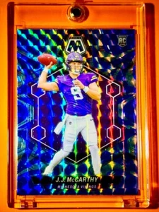 JJ McCarthy RARE BLUE REFRACTOR ROOKIE CARD SP PANINI MOSAIC PRIZM RC MINT! - Picture 1 of 6