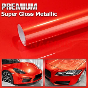 Premium Super Gloss Metallic Vinyl Car Wrap Sticker Decal Bubble Free Sheet Film - Picture 1 of 275