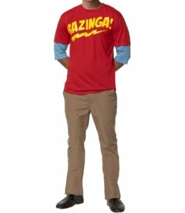 ¡THE BIG BANG THEORY SHELDON COOPER BAZINGA! DISFRAZ CAMISETA PANTALÓN HOMBRE L 42-44 - Imagen 1 de 2