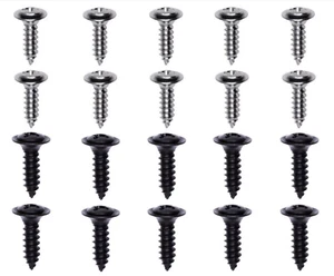 (20 PCS) BLACK & CHROME INTERIOR SCREWS! FOR HAYNES HCS HEALEY GRIFFITH & ETC - Picture 1 of 7