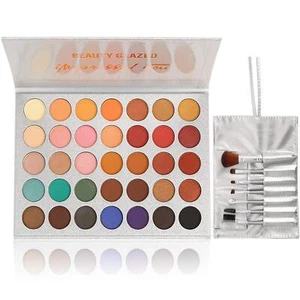 35 Colors Eyeshadow Palette with 7Pcs Makeup Brushes Set, All in One Makeup - Picture 1 of 9