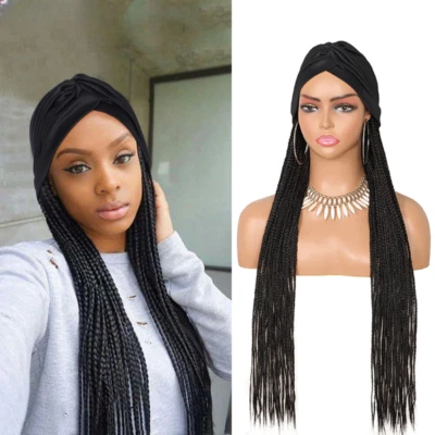 31 Inches Synthetic Wigs Headbands Braided Wigs Handmade Box Braids Full Wigs - Image 1 of 4