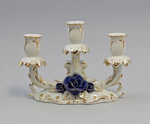 9997576 Three-Armed Chandelier with Roses Cobalt Gold Ens Porcelain 18, 5x7x13cm - Picture 1 of 3