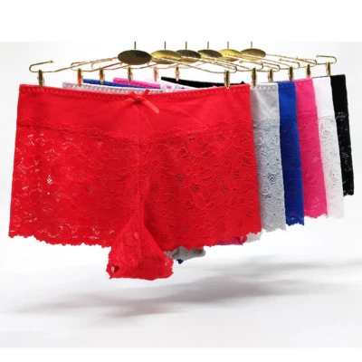 Paquete de 6 calzoncillos boxer de encaje sexy para mujer y mujer Foto 1 de 4