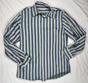 Purificacion Garcia Shirt Men's 4 Green Striped Button Down Long Sleeve Preppy - Picture 1 of 8