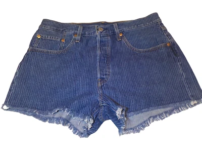 Levis 501 Women's Pinstripe Jean Shorts Large Brand New - Image 1 of 4