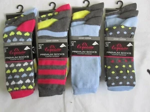 NEU MIT ETIKETT 12 Paar DAMEN "EXQUISITE" PUNKTE/EINFACHE/STREIFEN SOCKEN - EINHEITSGRÖSSE - KOSTENLOSER VERSAND UK - Bild 1 von 6