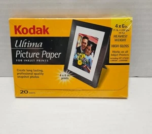 Kodak Ultima Picture Paper for Inkjet Print 4x6, 20 Sheets  NEW - Picture 1 of 2