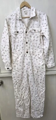 Mono Billabong Just Work It Blanco Floral Denim Manga Larga Talla S Pequeño Foto 1 de 4