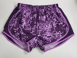 Nike Dri-Fit Shorts Womens Size Medium M Purple Polka Dot Lined Lightweight - Picture 1 of 13
