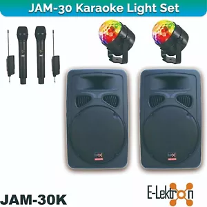 E-Lektron JAM-30K Karaoke Speaker Light Set w/ linkable UHF microphone Lighting - Picture 1 of 10