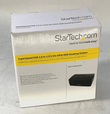 StarTech.com USB 3.0 SATA Hard Drive Docking Station (SATDOCKU3S) New Open Box - Image 1 of 4