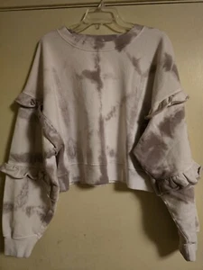AUTHENTISCH weiches Joie Batik Rüschen Sweatshirt XL *NEU* Neu mit Etikett Designer Top - Bild 1 von 6
