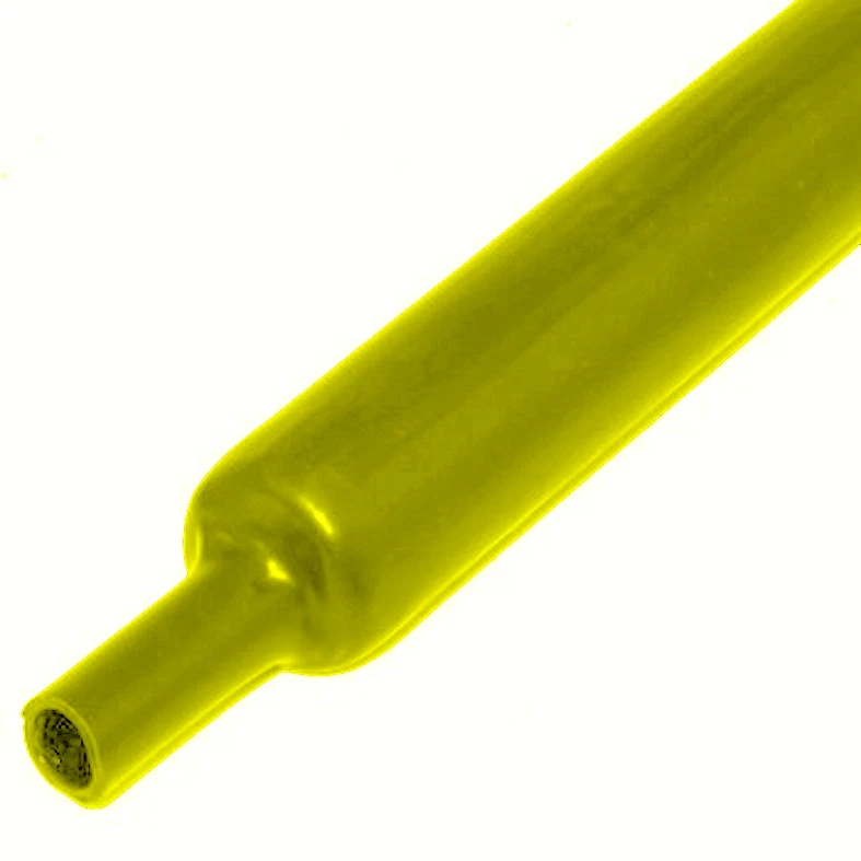 GUAINA TERMORESTRINGENTE SENZA COLLA 2:1 DIAMETRO 19 MM GIALLA PRIMA QUALITÀ 1MT - Immagine 1 di 1