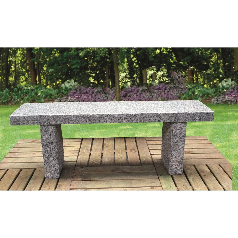 Gartenbank Granit gerade dunkelgrau Natursteinbank Garten Bank Sitzbank Massiv  - Bild 1 von 1